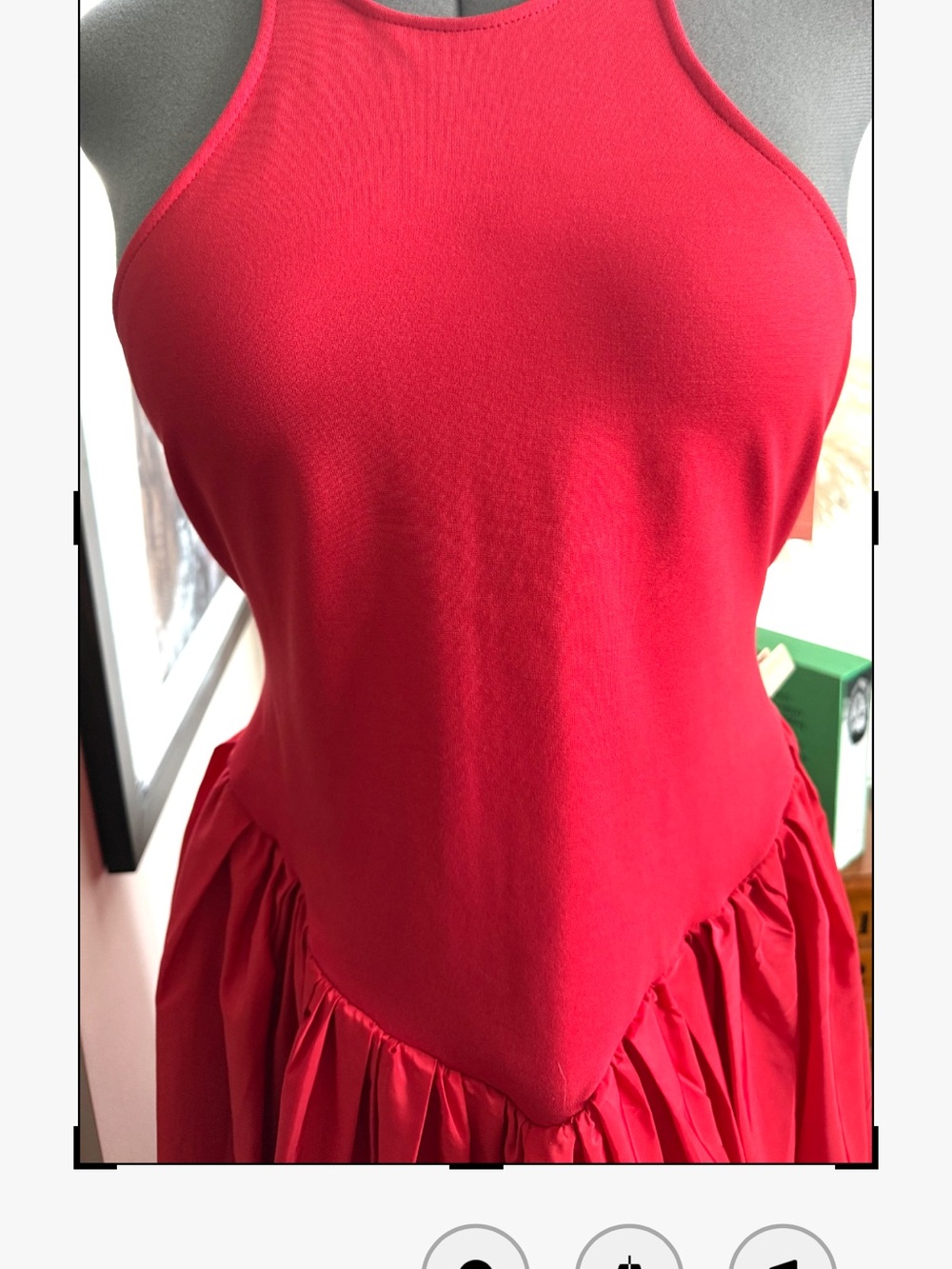 Anthropologie Sleek Sleeveless Red Maxi Dress with Flowing Gathered Skirt.NWT XL - Picture 3 of 8